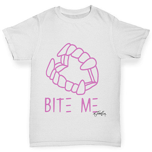 Bite Me Pink Boy's T-Shirt