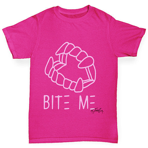 Bite Me Pink Girl's T-Shirt 