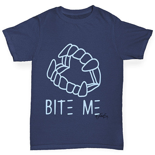 Bite Me Blue Boy's T-Shirt