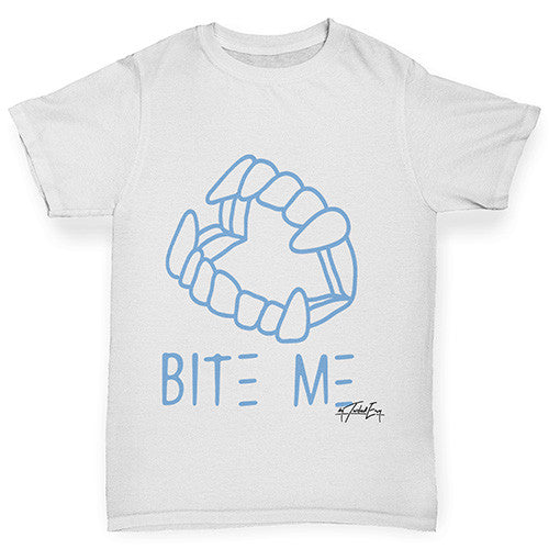 Bite Me Blue Boy's T-Shirt