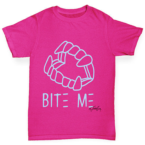 Bite Me Blue Girl's T-Shirt 
