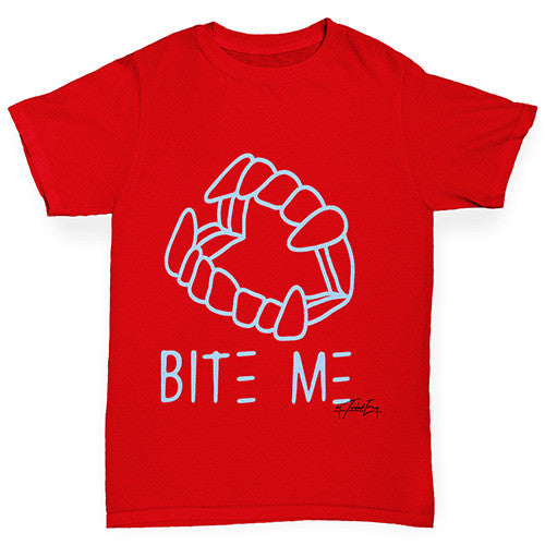 Bite Me Blue Girl's T-Shirt 