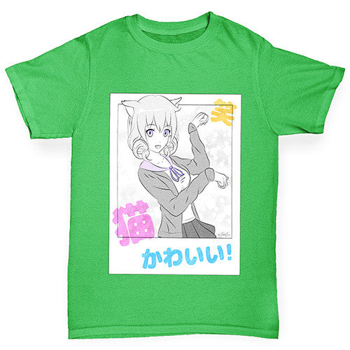 Anime Japanese Selfie Girl's T-Shirt 