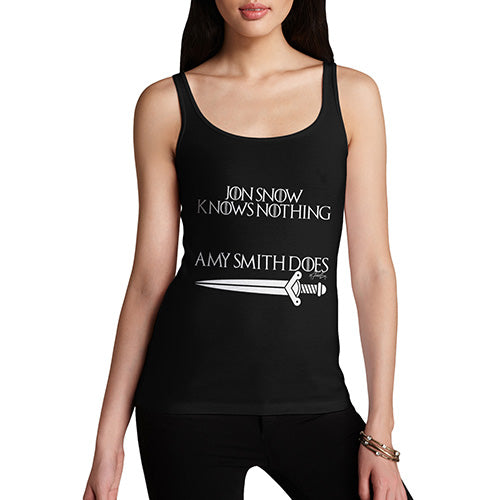 Personalised Knows Nothing Women's Tank Top