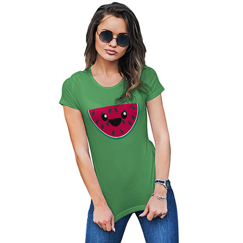 Happy Cartoon Watermelon Women's T-Shirt 