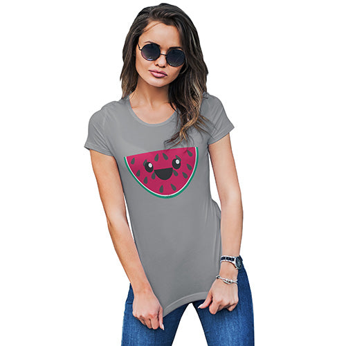 Happy Cartoon Watermelon Women's T-Shirt 