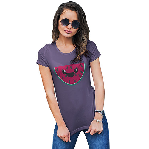 Happy Cartoon Watermelon Women's T-Shirt 
