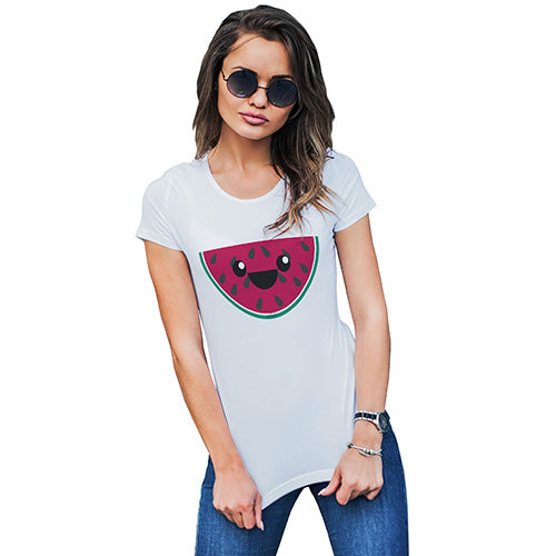Happy Cartoon Watermelon Women's T-Shirt 