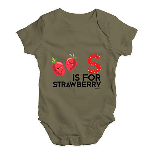 S Is For Strawberry Baby Unisex Baby Grow Bodysuit