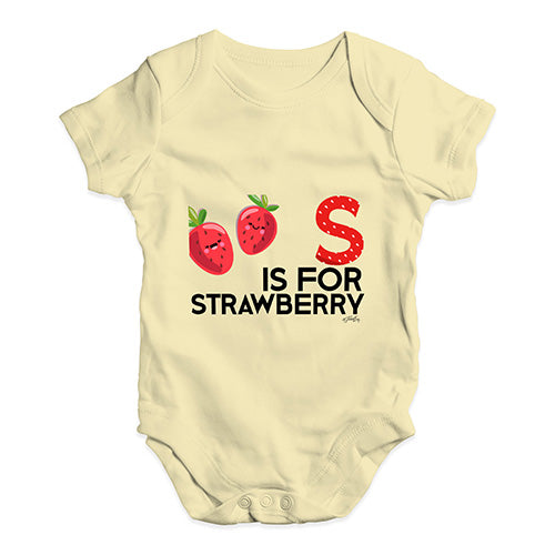 S Is For Strawberry Baby Unisex Baby Grow Bodysuit