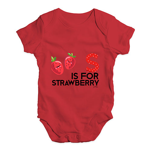 S Is For Strawberry Baby Unisex Baby Grow Bodysuit