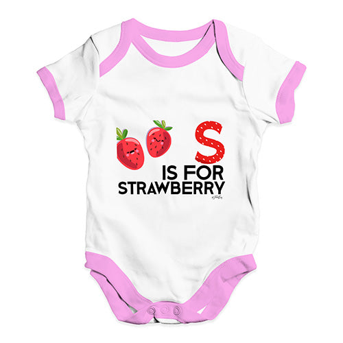 S Is For Strawberry Baby Unisex Baby Grow Bodysuit