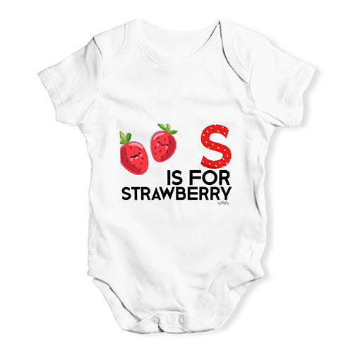 S Is For Strawberry Baby Unisex Baby Grow Bodysuit