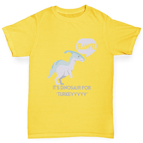 Dinosaur For Turkey Girl's T-Shirt 