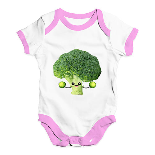 Funny Infant Baby Bodysuit Onesies Cute Cheerleader Brocolli Baby Unisex Baby Grow Bodysuit 18 - 24 Months White Pink Trim