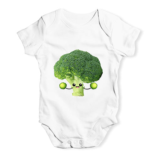 Babygrow Baby Romper Cute Cheerleader Brocolli Baby Unisex Baby Grow Bodysuit New Born White