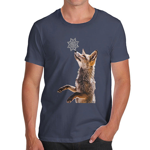 Mens Funny Sarcasm T Shirt Snowflake Fox Men's T-Shirt X-Large Navy