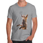 Funny T-Shirts For Men Snowflake Fox Men's T-Shirt Small Light Grey