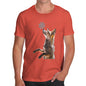 Novelty Tshirts Men Snowflake Fox Men's T-Shirt Small Orange