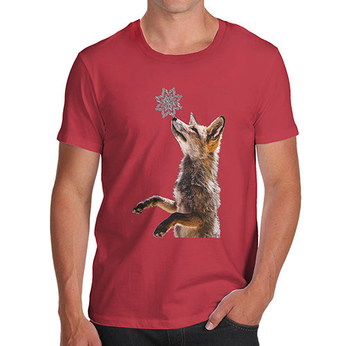 Mens T-Shirt Funny Geek Nerd Hilarious Joke Snowflake Fox Men's T-Shirt Small Red