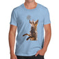 Funny Tee Shirts For Men Snowflake Fox Men's T-Shirt X-Large Sky Blue