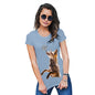 Novelty Gifts For Women Snowflake Fox Women's T-Shirt X-Large Sky Blue