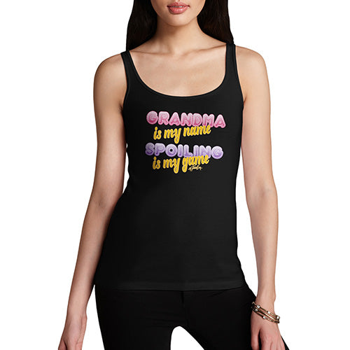 Novelty Tank Top Grandma Spoiling Is My Game Women's Tank Top Large Black