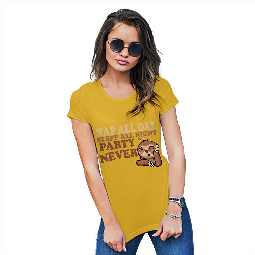 Nap All Day Party Never Women's T-Shirt 