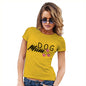 Novelty Gifts For Women Dog Mum Paws Women's T-Shirt Medium Yellow