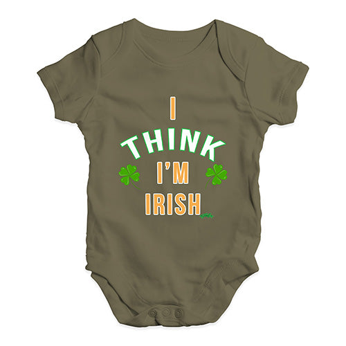 St Patricks Day I Think I'm Irish Baby Unisex Baby Grow Bodysuit