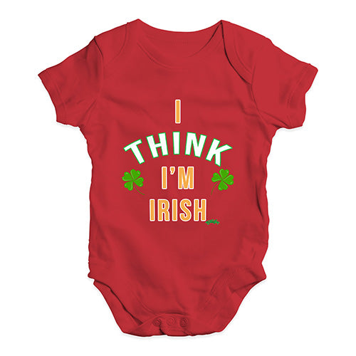 St Patricks Day I Think I'm Irish Baby Unisex Baby Grow Bodysuit