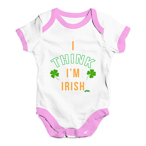 St Patricks Day I Think I'm Irish Baby Unisex Baby Grow Bodysuit