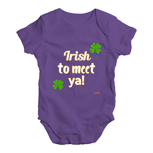 St Patricks Day Irish To Meet Ya Baby Unisex Baby Grow Bodysuit