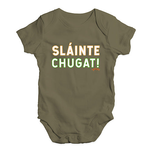 St Patricks Day Slainte Chugat Baby Unisex Baby Grow Bodysuit