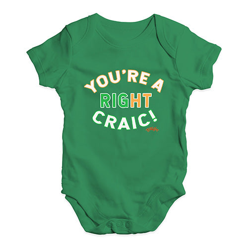St Patricks Day You're A Right Craic Baby Unisex Baby Grow Bodysuit