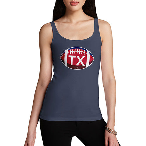 Funny Tank Top For Women Sarcasm TX Texas State Football Women's Tank Top X-Large Navy