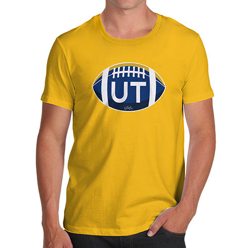 Funny Mens Tshirts UT Utah State Football Men's T-Shirt Small Yellow