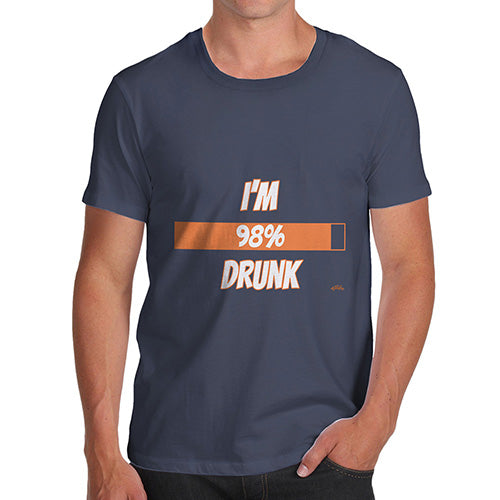 Funny Mens T Shirts I'm 98% Drunk Men's T-Shirt Small Navy