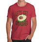 Funny T Shirts For Men Let's Get Smashed Avocado Men's T-Shirt Medium Red