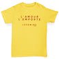 Boys Funny T Shirt L'Amour Love Wins Boy's T-Shirt Age 9-11 Yellow