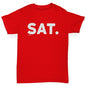 Girls novelty tees SAT Saturday Girl's T-Shirt Age 3-4 Red