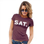 Novelty T Shirt SAT Saturday Women's T-Shirt Medium Burgundy