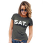 Adult Humor Novelty Graphic Sarcasm Funny T Shirt SAT Saturday Women's T-Shirt Medium Khaki