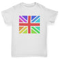 Girls funny tee shirts Rainbow Union Jack Girl's T-Shirt Age 3-4 White