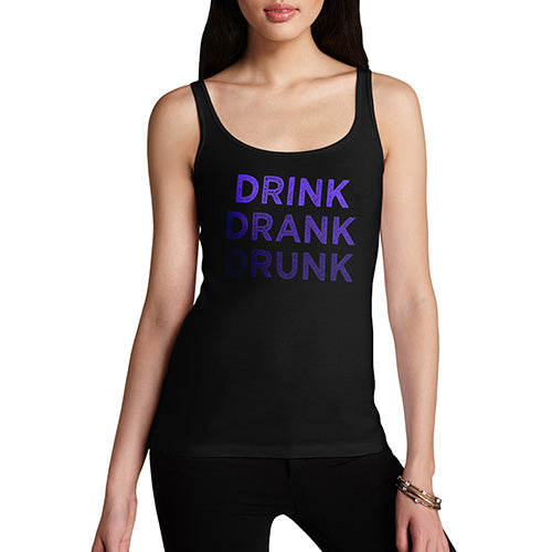 Novelty Tank Top Women Drink Drank Drunk Women's Tank Top Small Black