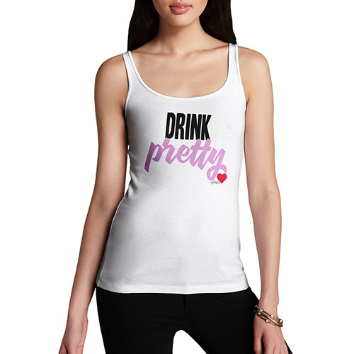 Novelty Tank Top Christmas Drink Pretty Women's Tank Top X-Large White