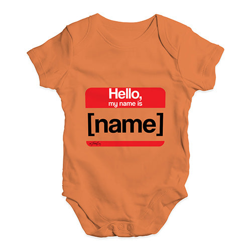 Personalised My Name Is Baby Unisex Baby Grow Bodysuit