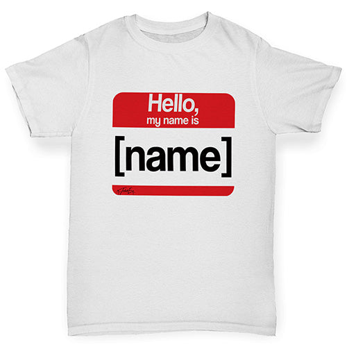 Boys novelty tees Personalised My Name Is Boy's T-Shirt Age 3-4 White
