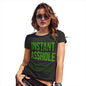 Novelty Tshirts Women Instant Asshole Add Beer Women's T-Shirt Medium Black