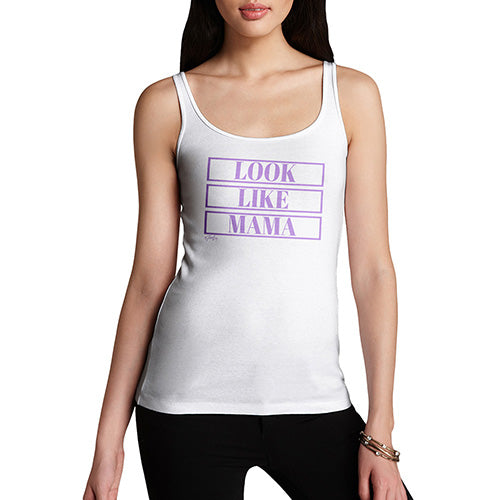 Novelty Tank Top Christmas Look Like Mama Women's Tank Top Medium White